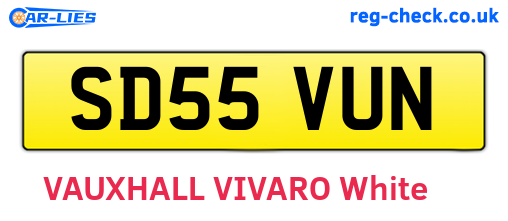 SD55VUN are the vehicle registration plates.