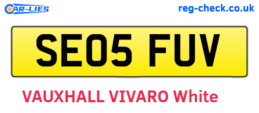 SE05FUV are the vehicle registration plates.