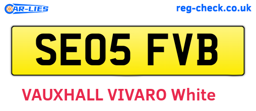 SE05FVB are the vehicle registration plates.