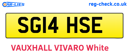 SG14HSE are the vehicle registration plates.