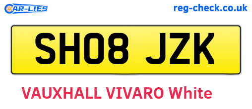 SH08JZK are the vehicle registration plates.