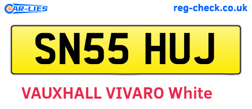 SN55HUJ are the vehicle registration plates.