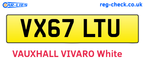 VX67LTU are the vehicle registration plates.