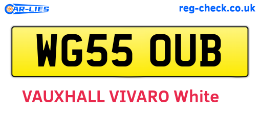 WG55OUB are the vehicle registration plates.