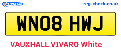 WN08HWJ are the vehicle registration plates.