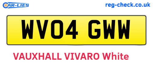 WV04GWW are the vehicle registration plates.
