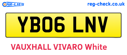 YB06LNV are the vehicle registration plates.