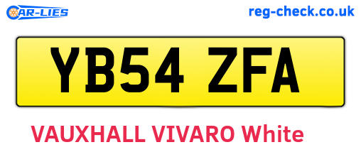 YB54ZFA are the vehicle registration plates.