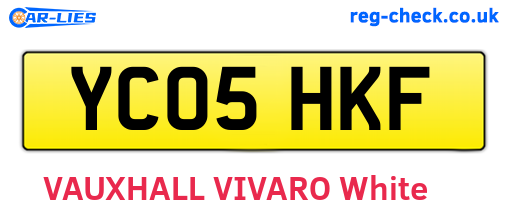 YC05HKF are the vehicle registration plates.