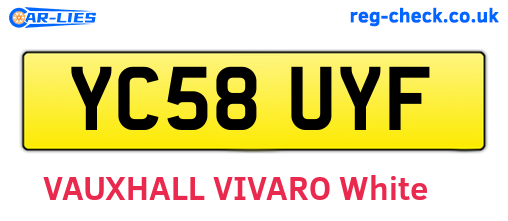 YC58UYF are the vehicle registration plates.