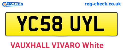 YC58UYL are the vehicle registration plates.