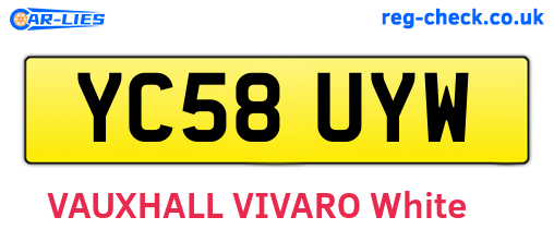 YC58UYW are the vehicle registration plates.