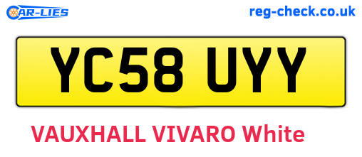 YC58UYY are the vehicle registration plates.