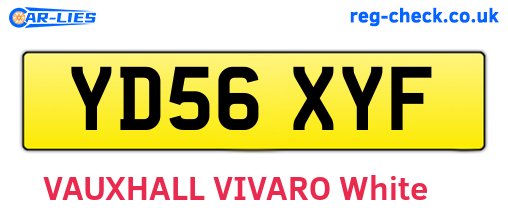 YD56XYF are the vehicle registration plates.