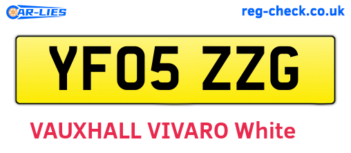 YF05ZZG are the vehicle registration plates.