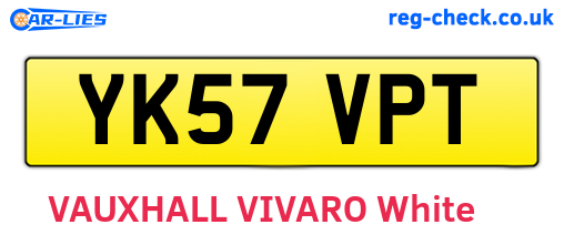 YK57VPT are the vehicle registration plates.
