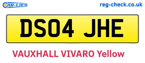 DS04JHE are the vehicle registration plates.
