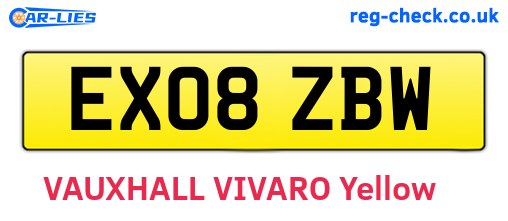 EX08ZBW are the vehicle registration plates.