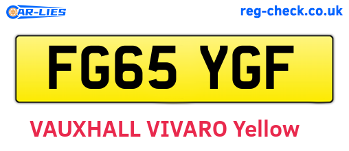 FG65YGF are the vehicle registration plates.