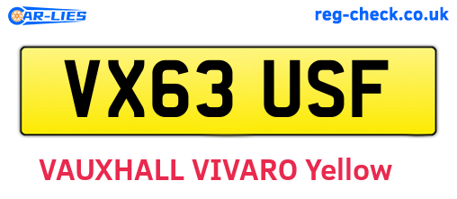 VX63USF are the vehicle registration plates.