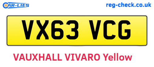 VX63VCG are the vehicle registration plates.