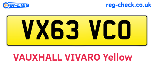 VX63VCO are the vehicle registration plates.