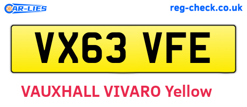 VX63VFE are the vehicle registration plates.