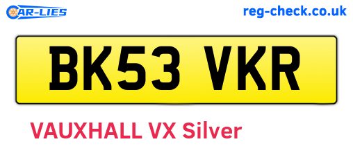 BK53VKR are the vehicle registration plates.