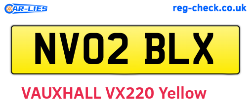 NV02BLX are the vehicle registration plates.