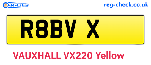 R8BVX are the vehicle registration plates.