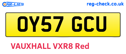 OY57GCU are the vehicle registration plates.
