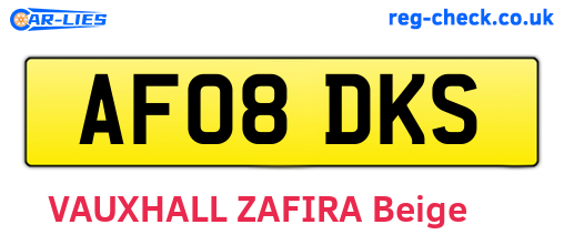 AF08DKS are the vehicle registration plates.