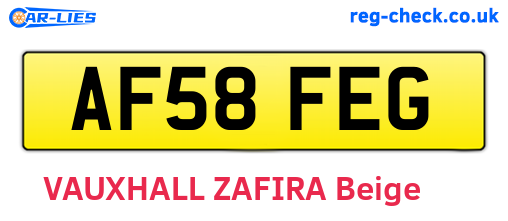 AF58FEG are the vehicle registration plates.