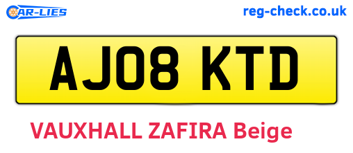 AJ08KTD are the vehicle registration plates.
