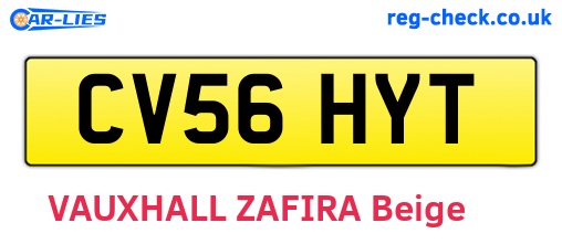 CV56HYT are the vehicle registration plates.