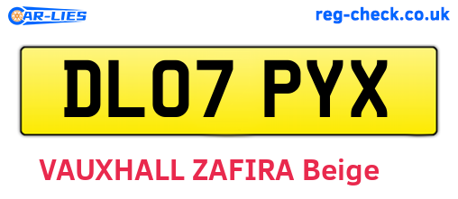 DL07PYX are the vehicle registration plates.