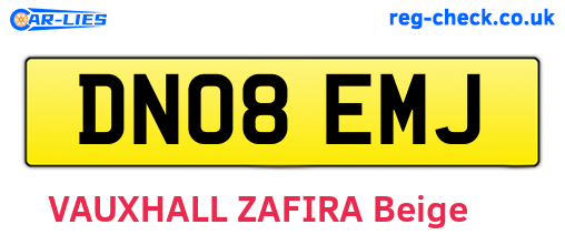 DN08EMJ are the vehicle registration plates.