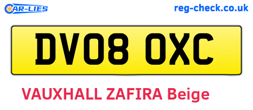 DV08OXC are the vehicle registration plates.