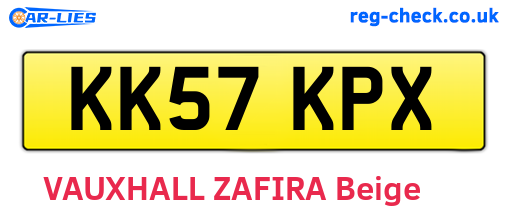 KK57KPX are the vehicle registration plates.