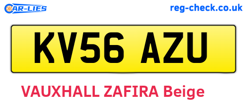 KV56AZU are the vehicle registration plates.