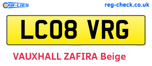 LC08VRG are the vehicle registration plates.