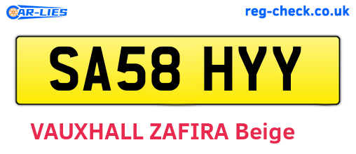 SA58HYY are the vehicle registration plates.
