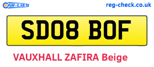 SD08BOF are the vehicle registration plates.