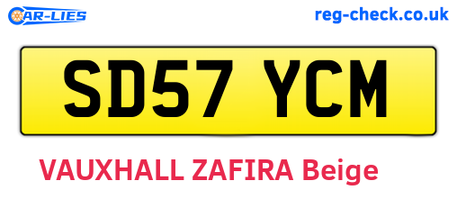 SD57YCM are the vehicle registration plates.