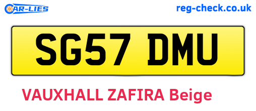SG57DMU are the vehicle registration plates.