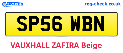 SP56WBN are the vehicle registration plates.