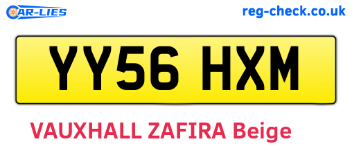 YY56HXM are the vehicle registration plates.