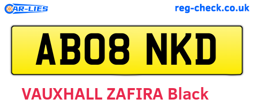 AB08NKD are the vehicle registration plates.