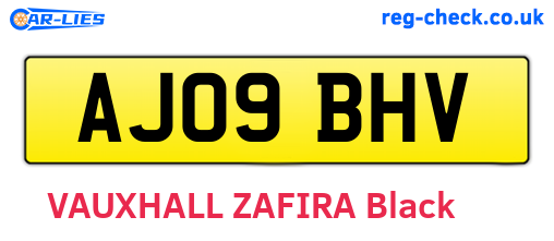 AJ09BHV are the vehicle registration plates.