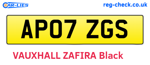 AP07ZGS are the vehicle registration plates.